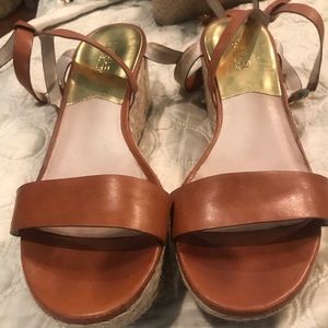 Michael Kors 9.5 espadrille leather sandal tan